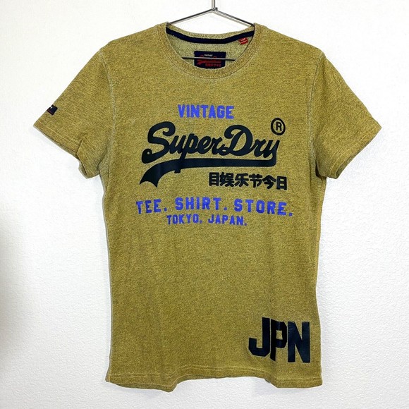 Superdry Other - Superdry Mens Shirt Size Large Graphic Spellout Short Sleeve Yellow Green